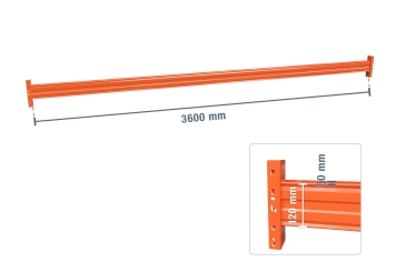 360 cm single beam for pallet rack PR4500 / compartment load capacity 1.350 kg 