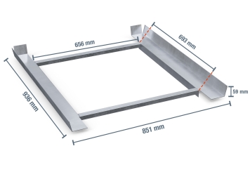 Lattice box support and pallet rack support bar PRWA800, frame depth 936 mm, hot dip galvanised Steel, TOPREGAL 