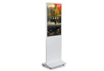 Mobile digital display totem DKS-LED43, 43 in Display, Android 11, White, 610 mm x 450 mm x 1.881 mm, TecMaschin 