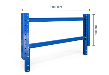 End frame extension for pallet racking systems PR15000, height 500 mm x depth 1.100 mm, TOPREGAL 