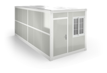 Mobile folding container, office container FALTFIX, B-goods, 2.520 mm x 5.920 mm x 2.650 mm 