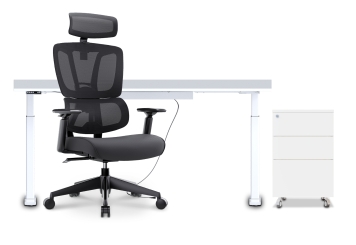 Office furniture set - LENA office chair, FRIDA mobile pedestal, MILLA200 desk