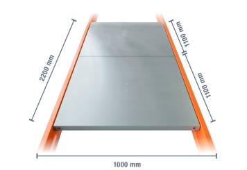 2.200 mm steel board for storage rack LR2000 / 1.000 mm deep / 25 mm thick 