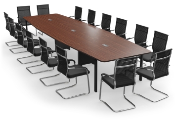 Conference table ELLA480 in dark with cable duct + 16 MARINA chairs 