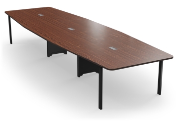 Conference table ELLA480 in dark with cable duct for 16 - 18 persons 