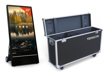 Digital outdoor display totem DAO-LCD43E incl. transport box, 43 in with battery, Android 13, TecMaschin 