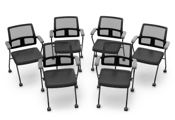 6 x conference chair EMMA with castors – space-saving, foldable, TOPREGAL 