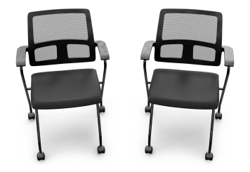 2 x conference chair EMMA with castors – space-saving, foldable, TOPREGAL 