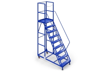 Mobile platform ladder PL200/8, 2 m platform height in perspective
