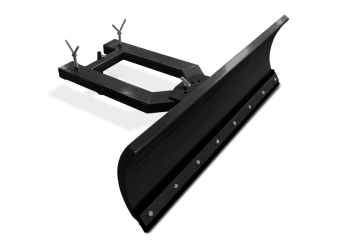 Snow pusher for forklift truck, front right perspective view