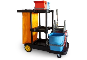 RWW4 cleaning trolley with mop press and 4 buckets