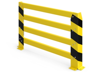 Collision protection crash barrier, 1230 mm long 800 mm high in perspective