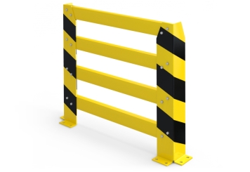 Collision protection crash barrier, 930 mm long 800 mm high in perspective