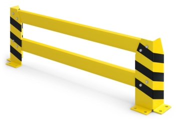 Collision protection crash barrier, 1230 mm long 400 mm high in perspective
