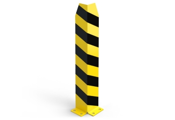 L-shaped impact protection for pallet racking, 800 mm high in perspective with view on both sides