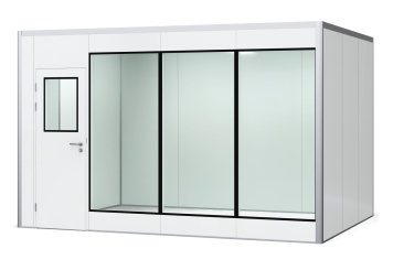 Warehouse office / prefab office PREFAB-12 "Studio", 4 windows, 1 door (14 panels) 