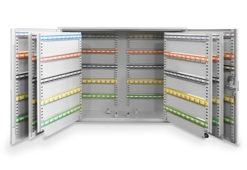 Key box with 600 hooks open