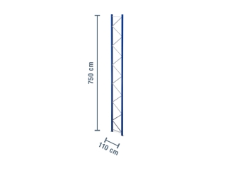 7,5 m upright for pallet rack PR4500 / 110 cm deep / unit load capacity 9.000 kg 