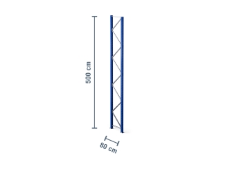 5 m upright for pallet rack PR4500 / 80 cm deep / unit load capacity 9.000 kg 