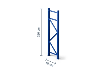 2,5 m upright for pallet rack PR15000 / 80 cm deep / unit load capacity 15.000 kg 