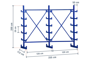 Double-sided cantilever rack