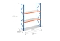 Storage rack dimensioned with steel shelves