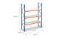 Storage rack dimensioned with steel shelves