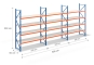Storage rack dimensioned with steel shelves