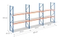 Storage rack dimensioned with steel shelves