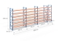 Storage rack dimensioned with steel shelves