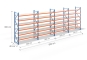 Storage rack dimensioned with steel shelves