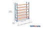 Storage rack dimensioned with steel shelves