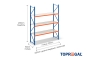 Storage rack dimensioned with steel shelves