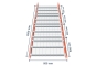 Wire mesh support for PR4500 pallet racking, dimensioned, width 360 cm, depth 80 cm