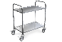 Stainless steel shelf trolley, 2 levels, load capacity 100 kg in perspective