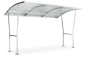 Bicycle shelter without bicycle rack from the front at an angle