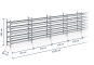 Galvanised pallet racking without shelves, dimensioned