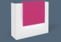 VERA 120 counter base unit white, reception shelf pink with LED lighting