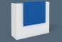 Counter VERA 120 Base element white, reception shelf blue with LED lighting
