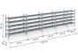 Galvanised pallet rack with grating dimensioned