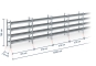 Galvanised pallet rack with grating dimensioned