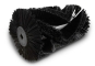 Main cleaning brush for battery-powered ride-on sweeper in perspective