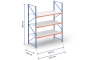 2,3 m storage rack LR2000 / 120 cm deep / 3 m high / 3 levels / rack layer Steel 
