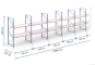 100 m storage rack LR2000 / 120 cm deep / 3 m high / 2 levels / rack layer Steel 