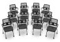 12 x conference chair EMMA with castors – space-saving, foldable, TOPREGAL 
