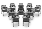 10 x conference chair EMMA with castors – space-saving, foldable, TOPREGAL 