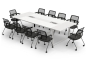 Conference table set ANJA280i in Lightgrey-white with induction charging station + 10 EMMA chairs 