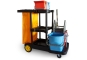 RWW4 cleaning trolley with mop press and 4 buckets
