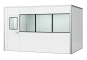 Warehouse office / prefab office PREFAB-12, 4 windows, 1 door (9 wall panels, 4 ceiling panels) 
