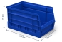 Foldable open-fronted storage box 30 litres in blue RAL 5017, width 500 mm, depth 303 mm, height 275 mm